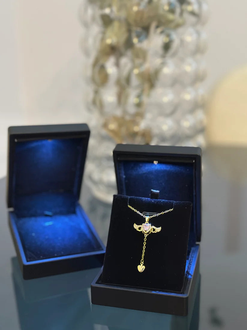 14 AYAR ALTIN KAPLAMA KANATLI YÜZÜK KOLYE