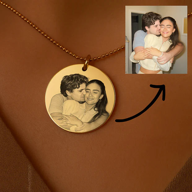 ✨ Kişiye Özel Lazer Çizim Fotoğraflı Kolye✨